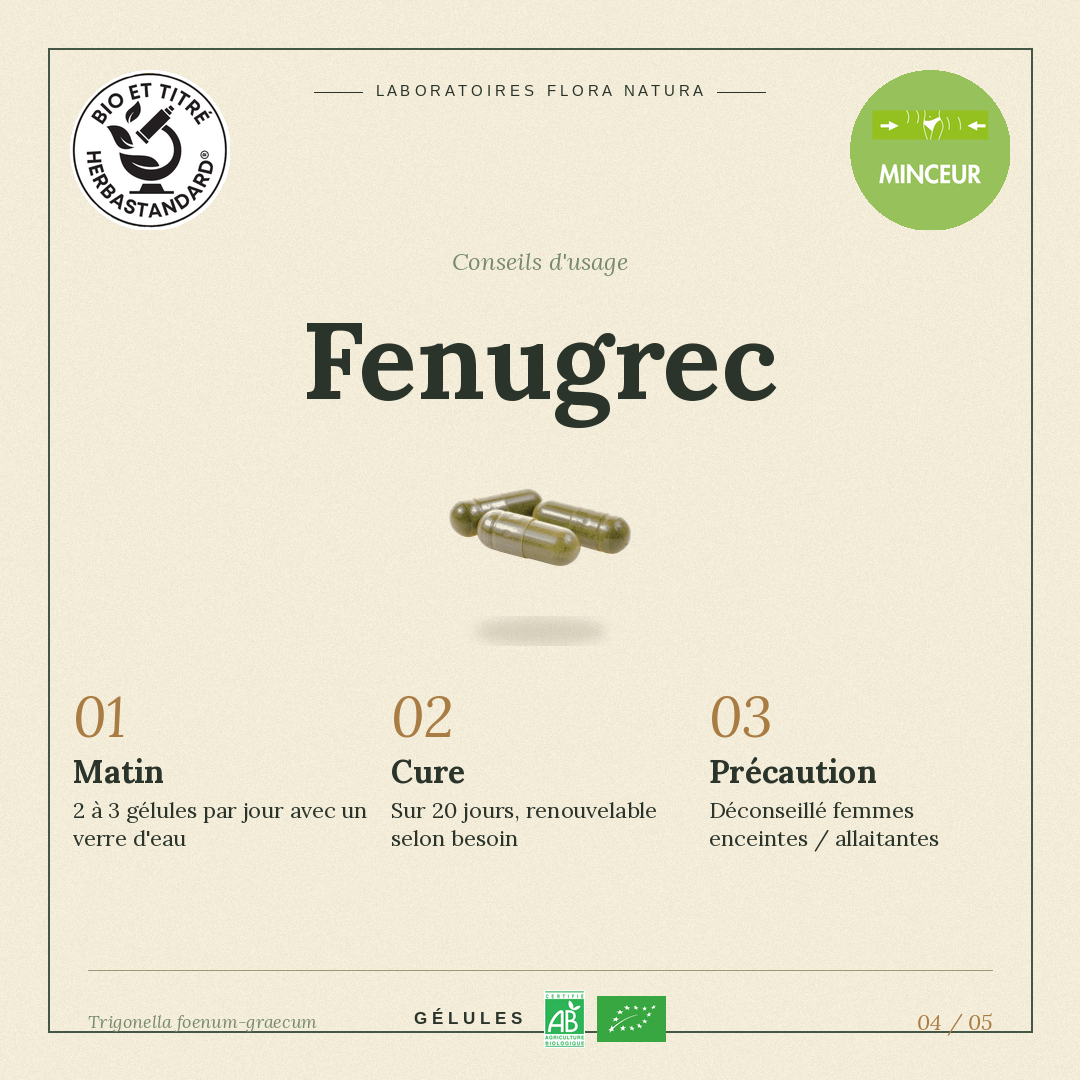 Posologie de Fenugrec