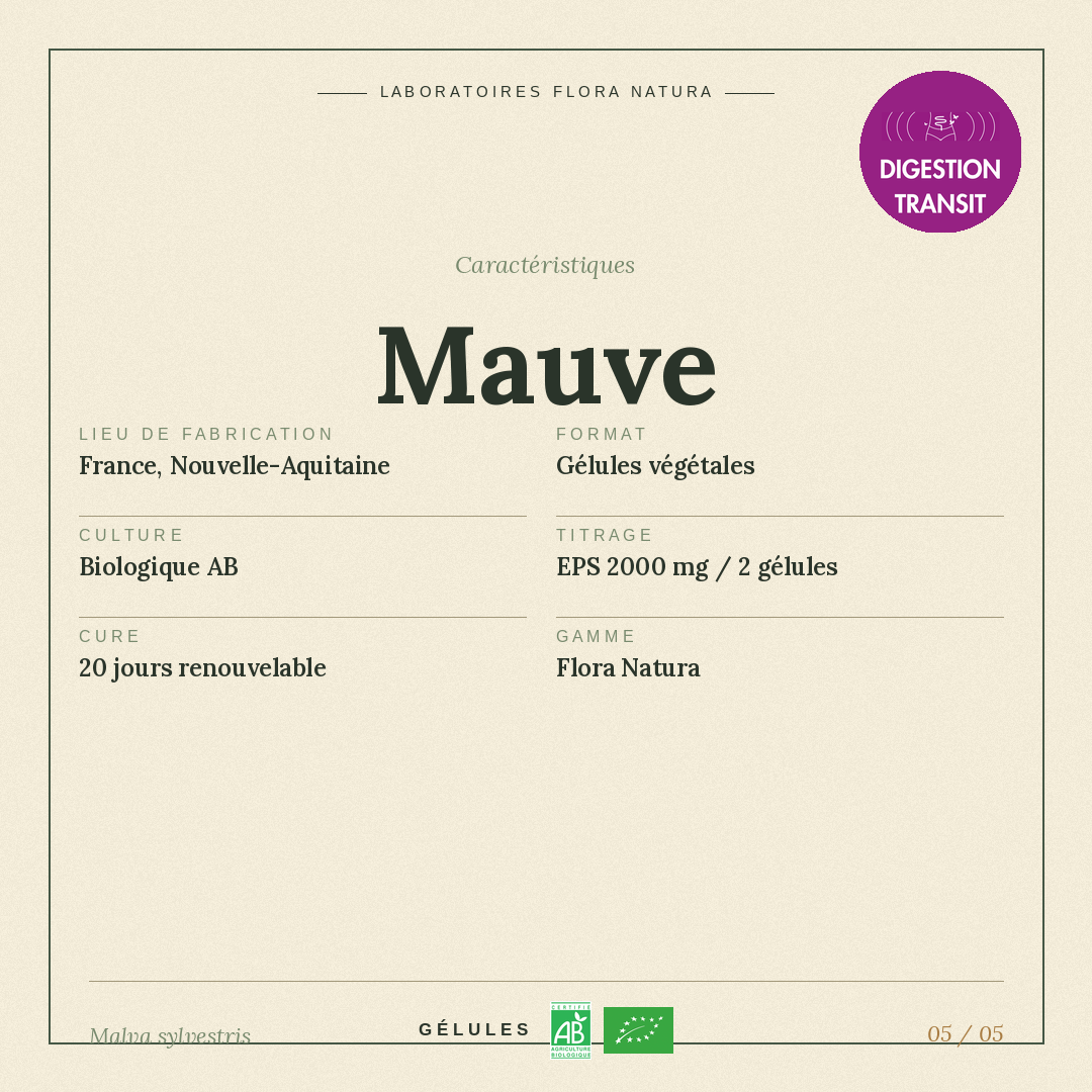 Caractéristiques de Mauve