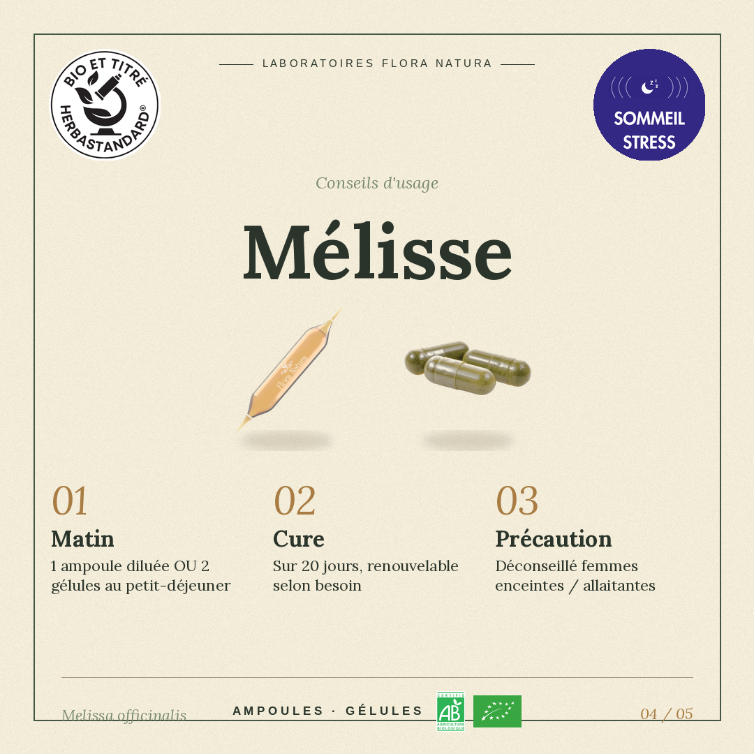 Posologie de Mélisse