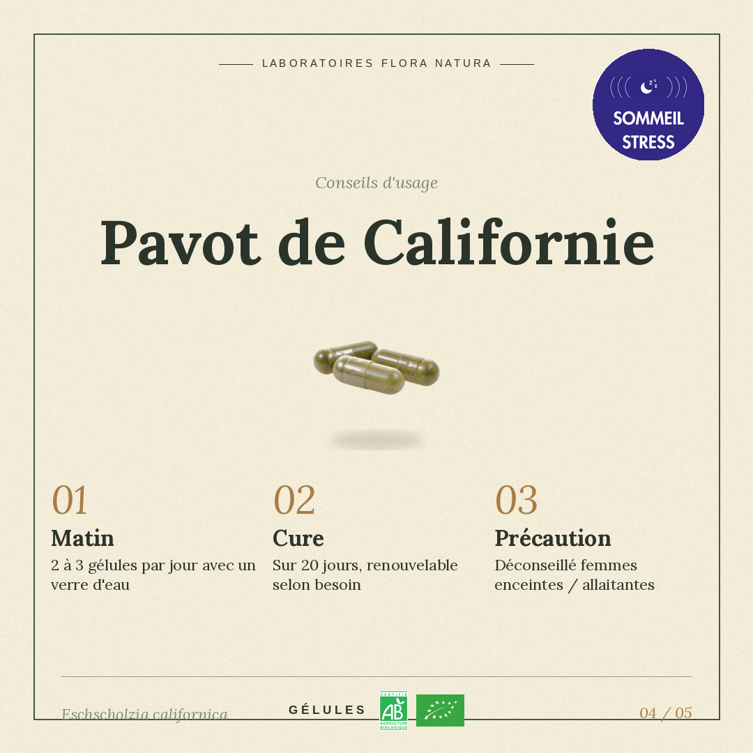 Posologie de Pavot de Californie